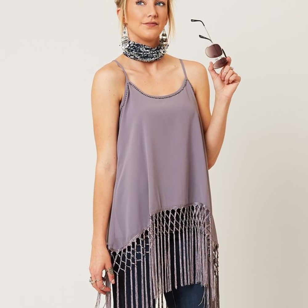 Rare buckle gimmicks fringe tank NWT XS
